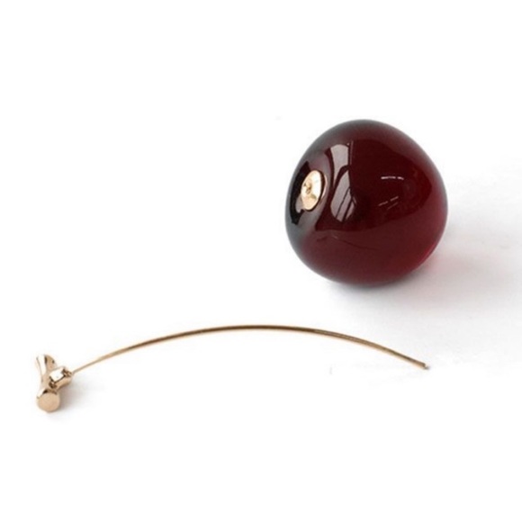 Dark Bing Cherry Drop Earrings - Picture 5 of 7